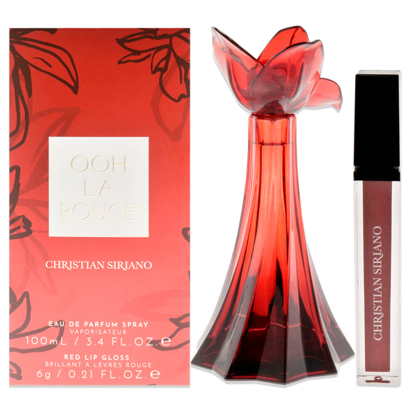 Christian Siriano Ooh La Rouge by Christian Siriano for Women - 2 Pc Gift Set 3.4 oz EDP Spray, 0.21oz Red Lip Gloss