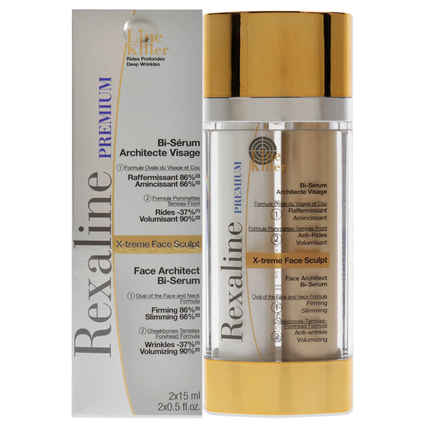 Rexaline Line Killer X-Treme Face Sculpt Architect Bi-Serum by Rexaline for Unisex - 2 Pc 0.5oz Firming Slimming, 0.5oz Wrinkle Volumizing