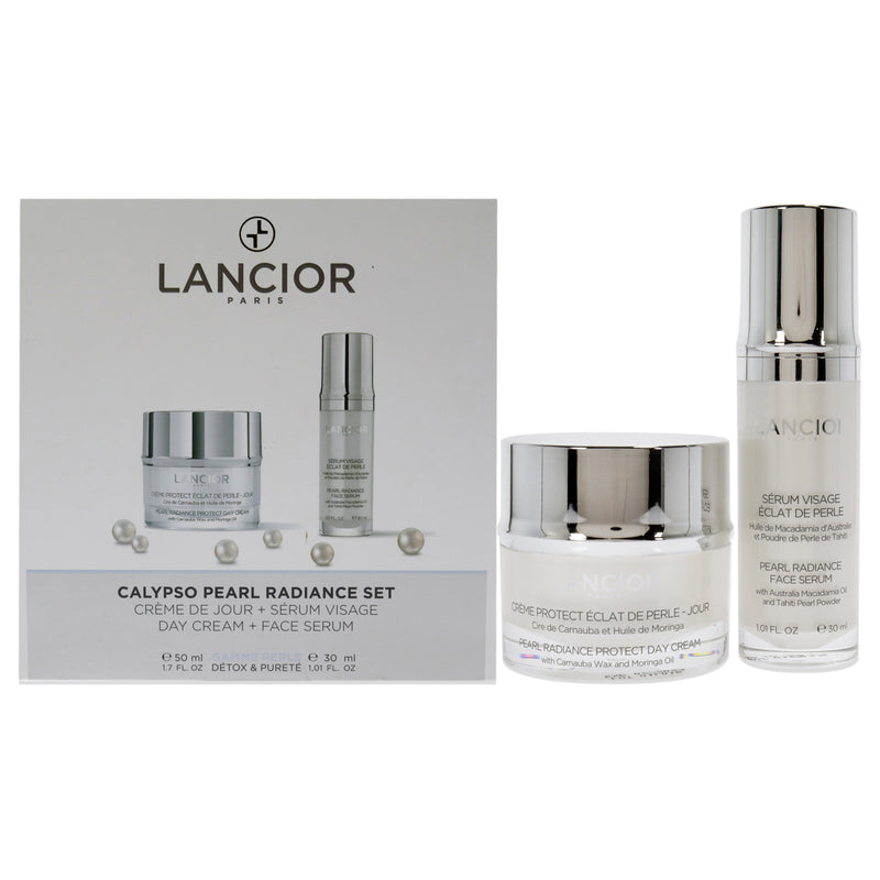 Lancior Pearl Radiance Calypso Set by Lancior for Unisex - 2 Pc 1.01oz Pearl Radiance Sublime Face Serum, 1.7oz Pearl Radiance Protect Day Cream