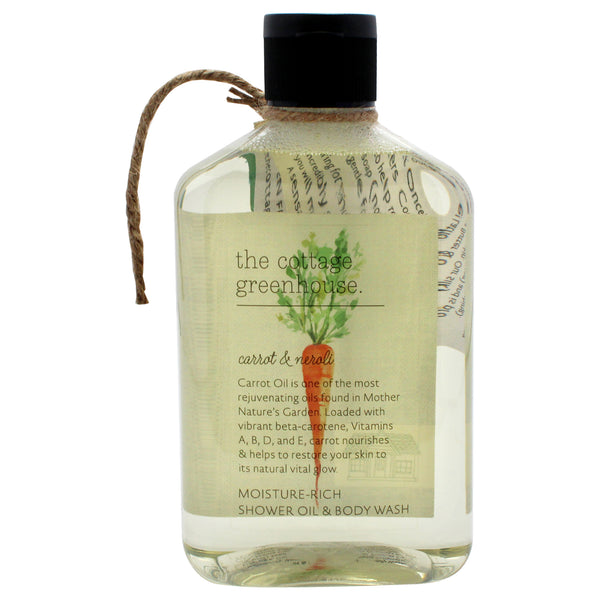 The Cottage Greenhouse Moisture-Rich Shower Oil and Body Wash - Carrot and Neroli by The Cottage Greenhouse for Unisex - 11.5 oz Body Wash