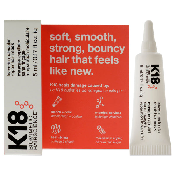 K18 Hair Leave-In Molecular Repair Hair Mask by K18 Hair for Unisex - 0.17 oz Masque