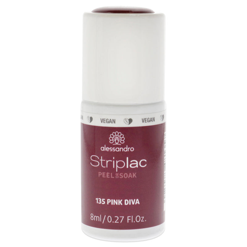 Alessandro Striplac Peel or Soak - 135 Pink Diva by Alessandro for Women - 0.27 oz Nail Polish