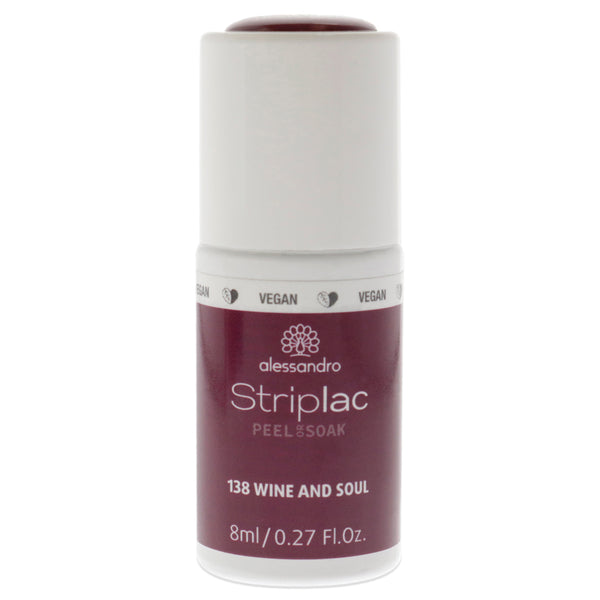 Alessandro Striplac Peel or Soak - 138 Wine and Soul by Alessandro for Women - 0.27 oz Nail Polish