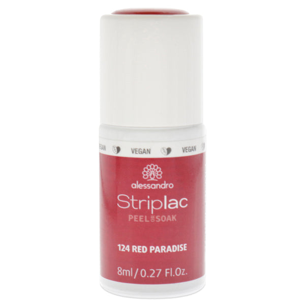 Alessandro Striplac Peel or Soak - 124 Red Paradise by Alessandro for Women - 0.27 oz Nail Polish