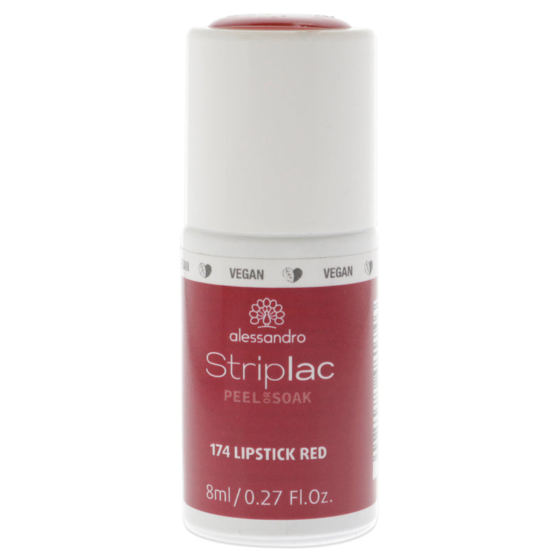 Alessandro Striplac Peel or Soak - 174 Lipstick Red by Alessandro for Women - 0.27 oz Nail Polish