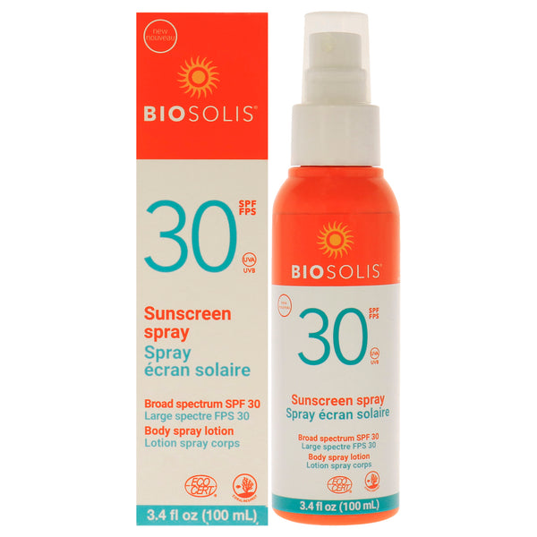 Biosolis Sunscreen Body Spray Lotion SPF 30 by Biosolis for Unisex - 3.4 oz Sunscreen