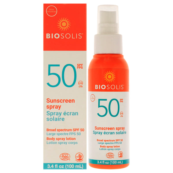 Biosolis Sunscreen Body Spray Lotion SPF 50 by Biosolis for Unisex - 3.4 oz Sunscreen