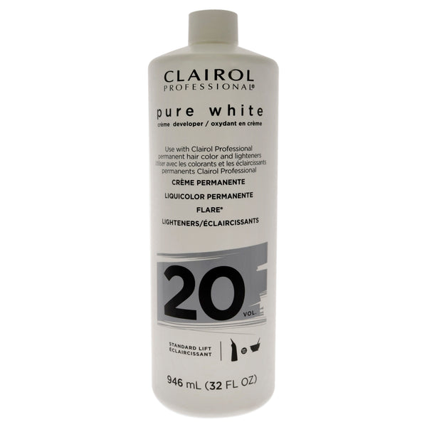 Clairol Pure White 20 Volume Creme Developer by Clairol for Unisex - 32 oz Lightener