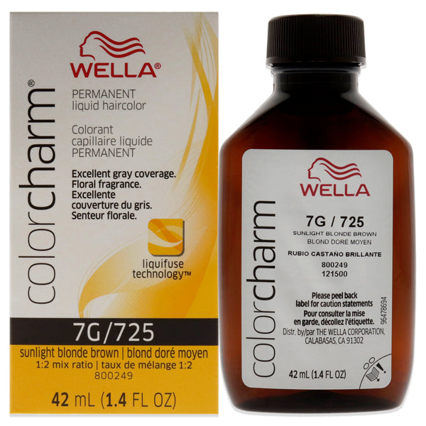 Wella Color Charm Permanent Liquid Hair Color - 725 7G Sunlight Blonde Brown by Wella for Unisex - 1.42 oz Hair Color