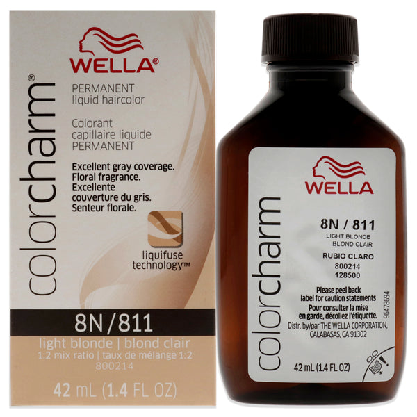 Wella Color Charm Permanent Liquid Hair Color - 811 8N Light Blonde by Wella for Unisex - 1.42 oz Hair Color