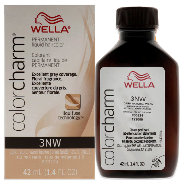 Wella Color Charm Permanent Liquid Hair Color - 3NW Dark Natural Warm Brown by Wella for Unisex - 1.42 oz Hair Color