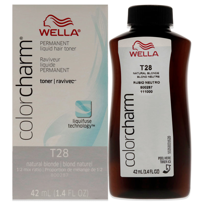 Wella Color Charm Permanent Liquid Toner - T28 Natural Blonde by Wella for Unisex - 1.4 oz Toner