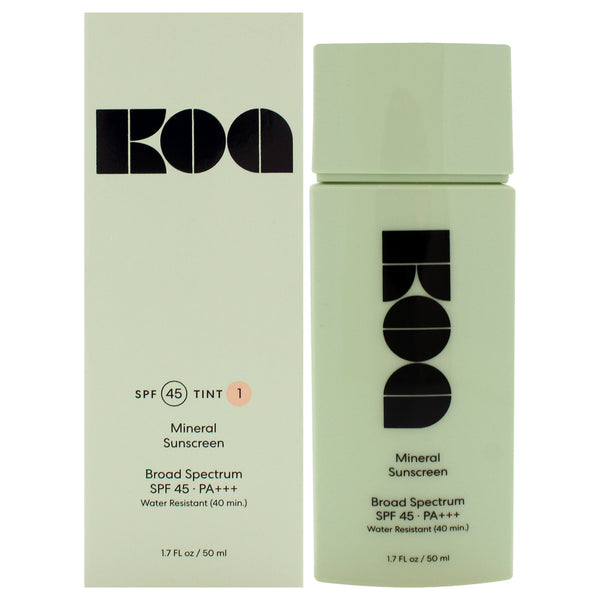 KOA Mineral Sunscree SPF 45 PA Plus - Tint by KOA for Unisex - 1.7 oz Sunscreen