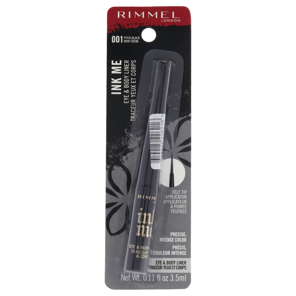 Rimmel London Ink Me Eyes and Body - 001 Pitch Black by Rimmel London for Women - 0.11 oz Eyeliner