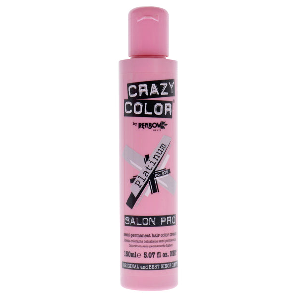 Crazy Color Crazy Color Salon Pro Semi Permanent Hair Color - 028 Platinum by Crazy Color for Women - 5.07 oz Hair Color