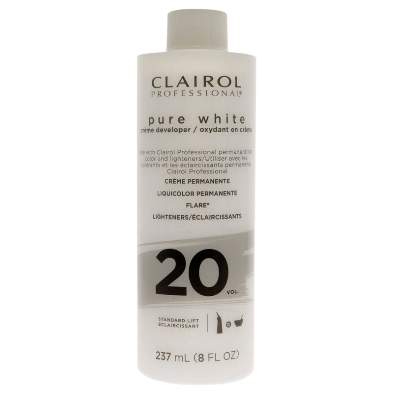 Clairol Pure White 20 Volume Creme Developer by Clairol for Unisex - 8 oz Lightener