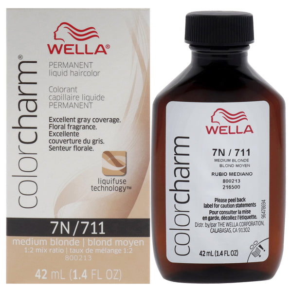 Wella Color Charm Permanent Liquid Hair Color - 7N Medium Blonde by Wella for Unisex - 1.42 oz Hair Color