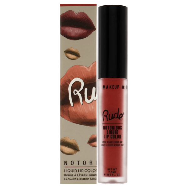 Rude Cosmetics Notorious Rich Long Liquid Lip Color - Poison Fruit by Rude Cosmetics for Women - 0.1 oz Lip Color