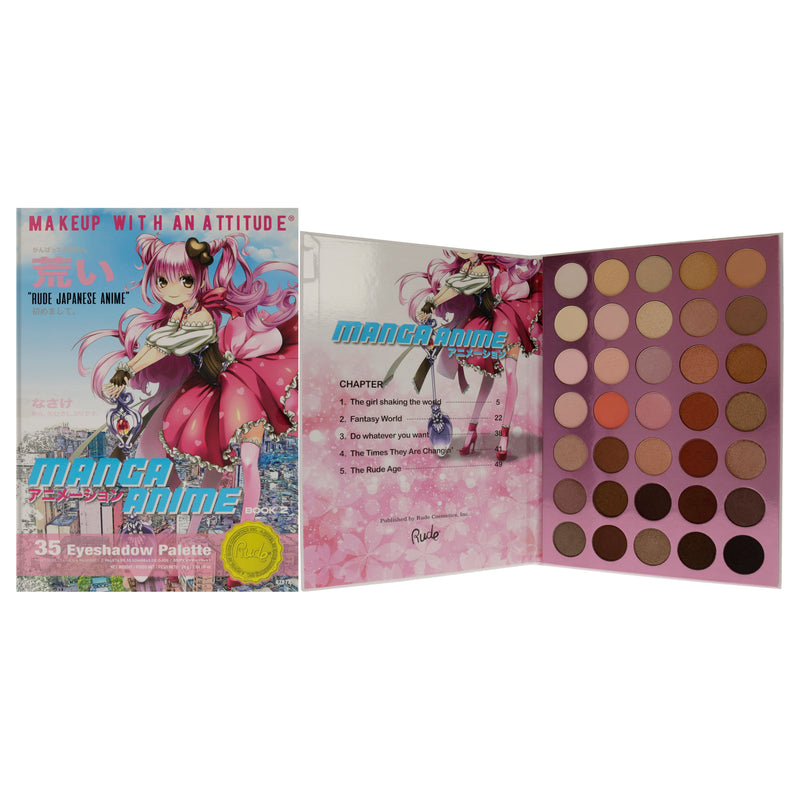 Rude Cosmetics Manga Anime 35 Eyeshadow Palette Book 2 by Rude Cosmetics for Women - 1.34 oz Eye Shadow