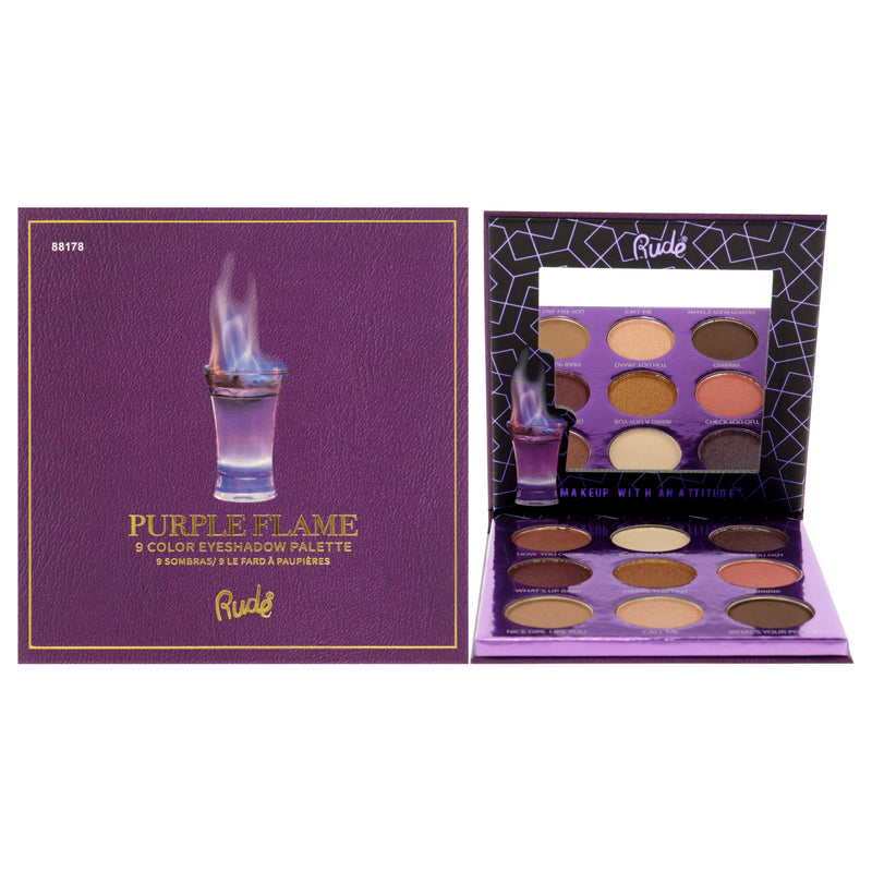 Rude Cosmetics Cocktail Party 9 Eyeshadow Palette - Purple Flame by Rude Cosmetics for Women - 0.39 oz Eye Shadow