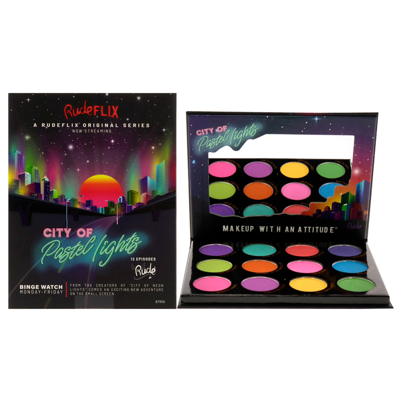 Rude Cosmetics City of Pastel Lights - 12 Pastel Pigment and Eyeshadow Palette by Rude Cosmetics for Women - 0.41 oz Eye Shadow