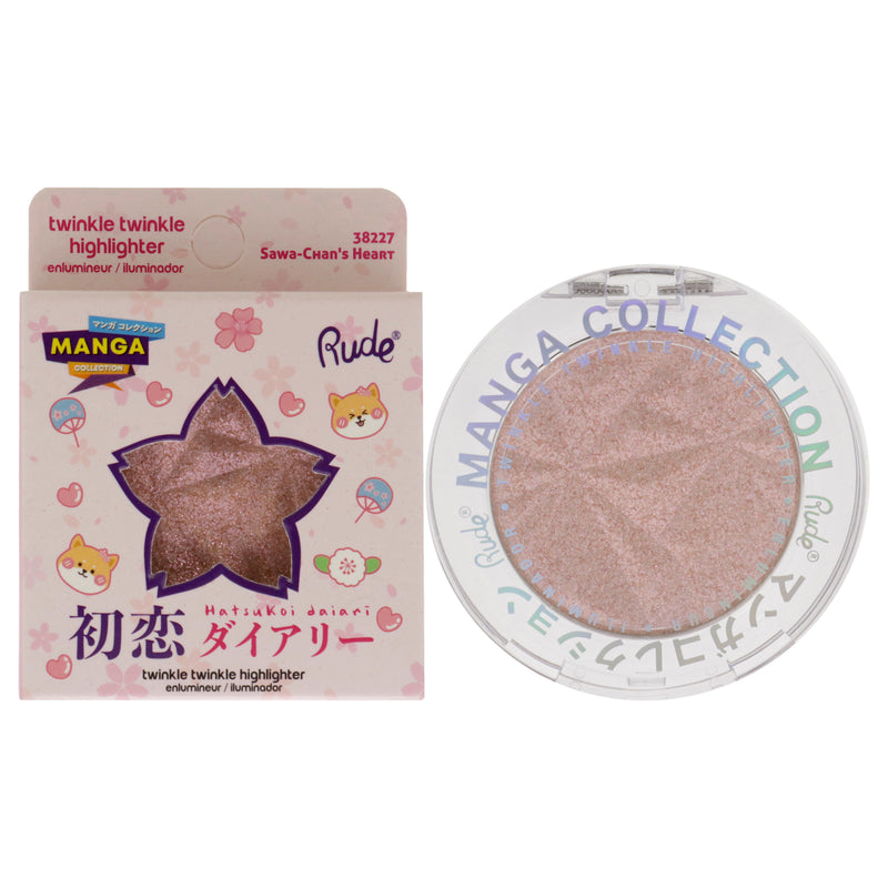 Rude Cosmetics Manga Collection Twinkle Twinkle Highlighter - Sawa-Chans Heart by Rude Cosmetics for Women - 0.14 oz Highlighter