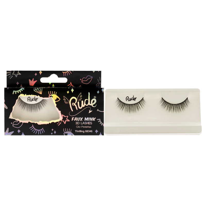 Rude Cosmetics Essential Faux Mink 3D Lashes - Thrilling by Rude Cosmetics for Women - 1 Pc Pair