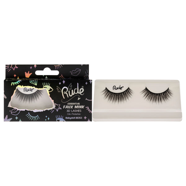 Rude Cosmetics Essential Faux Mink 3D Lashes - Babydoll by Rude Cosmetics for Women - 1 Pc Pair