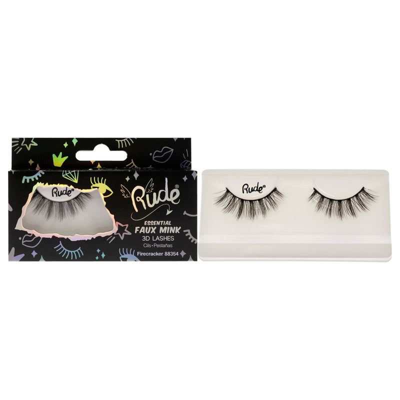 Rude Cosmetics Essential Faux Mink 3D Lashes - Firecracker by Rude Cosmetics for Women - 1 Pc Pair