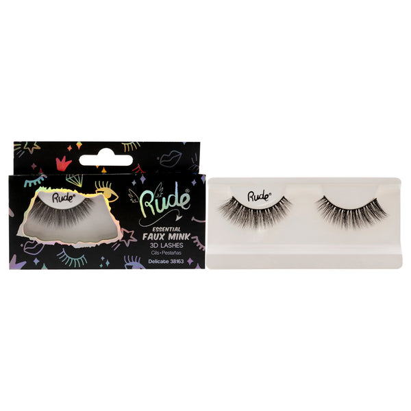 Rude Cosmetics Essential Faux Mink 3D Lashes - Delicate by Rude Cosmetics for Women - 1 Pc Pair