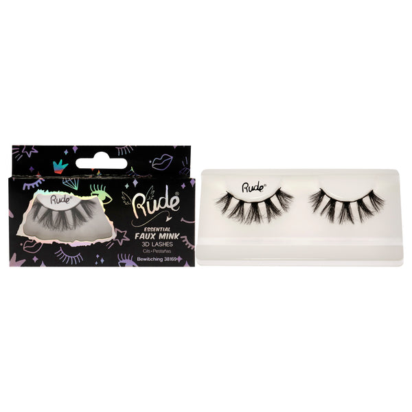 Rude Cosmetics Essential Faux Mink 3D Lashes - Bewitching by Rude Cosmetics for Women - 1 Pc Pair