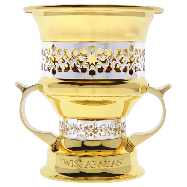 Swiss Arabian Metallic Goblet Charcoal Mubkhara Incense Burner - Small-Gold by Swiss Arabian for Unisex - 1 Pc Bakhoor