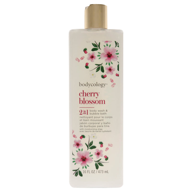 Bodycology 2 in 1 Body Wash and Bubble Bath - Cherry Blossom by Bodycology for Women - 16 oz Body Wash