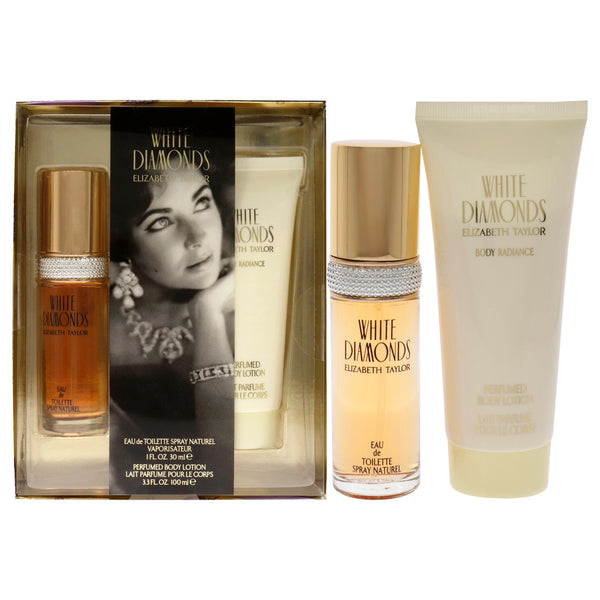 Elizabeth Taylor White Diamonds by Elizabeth Taylor for Women - 2 Pc Gift Set 1oz EDT Spray, 3.3oz Body Lotion