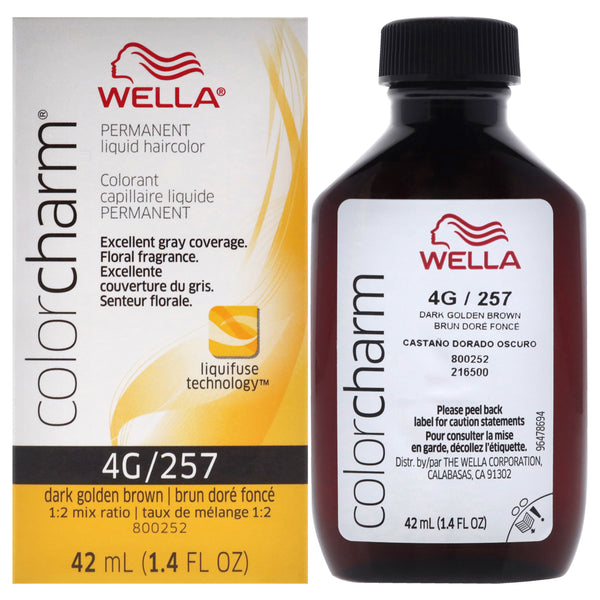 Wella Color Charm Permanent Liquid Hair Color - 4G 257 Dark Golden Brown by Wella for Unisex - 1.42 oz Hair Color