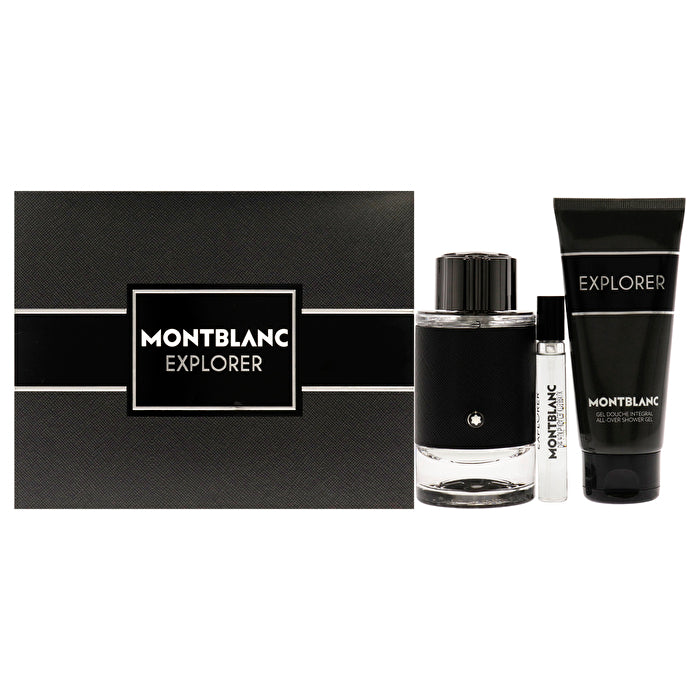 Mont Blanc Explorer For Men - 3 Pc Gift Set Eau De Parfum Spray 7.5ml/0.25oz Eau De Parfum Spray Shower Gel 100ml/3.3oz