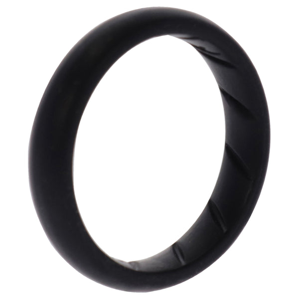 ROQ Silicone Wedding Ring - Dome Solid BR Comfort Fit - Basic-Black by ROQ for Women - 11 mm Ring