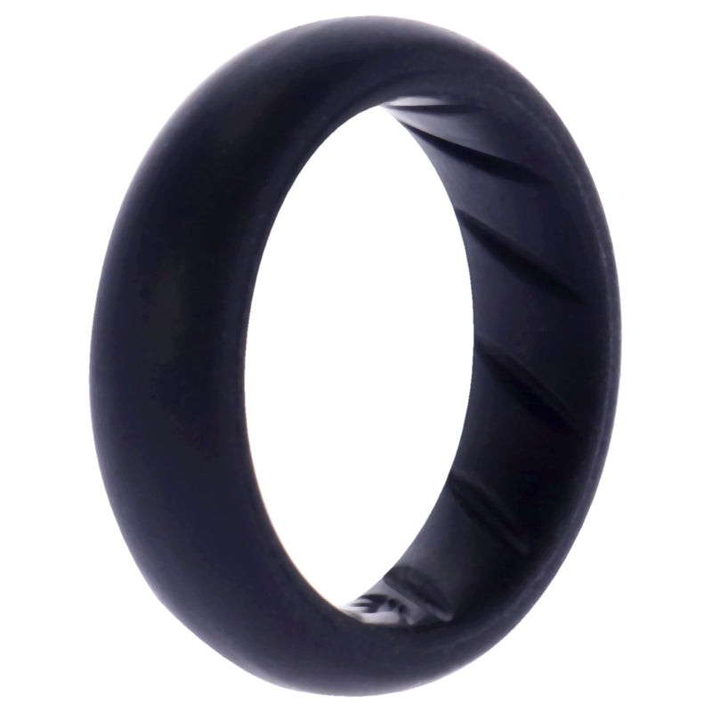 ROQ Silicone Wedding Ring - Dome Solid BR Comfort Fit - Basic-Black by ROQ for Women - 4 mm Ring