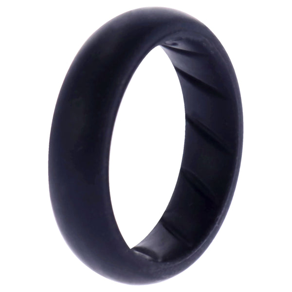 ROQ Silicone Wedding Ring - Dome Solid BR Comfort Fit - Basic-Black by ROQ for Women - 6 mm Ring