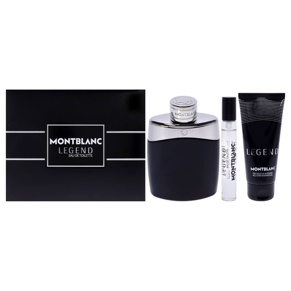 Mont Blanc Mont Blanc Legend by Mont Blanc for Men - 3 Pc Gift Set 3.3oz EDT Spray, 0.25oz EDT Spray, 3.3oz All-Over Shower Gel