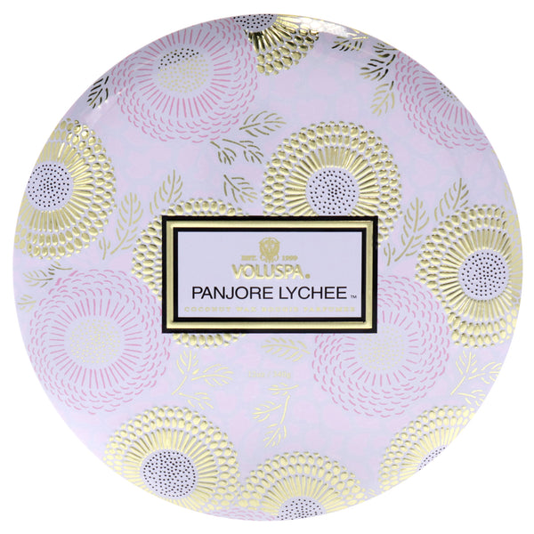 Voluspa 3 Wick Tin Candle - Panjore Lychee by Voluspa for Unisex - 12 oz Candle