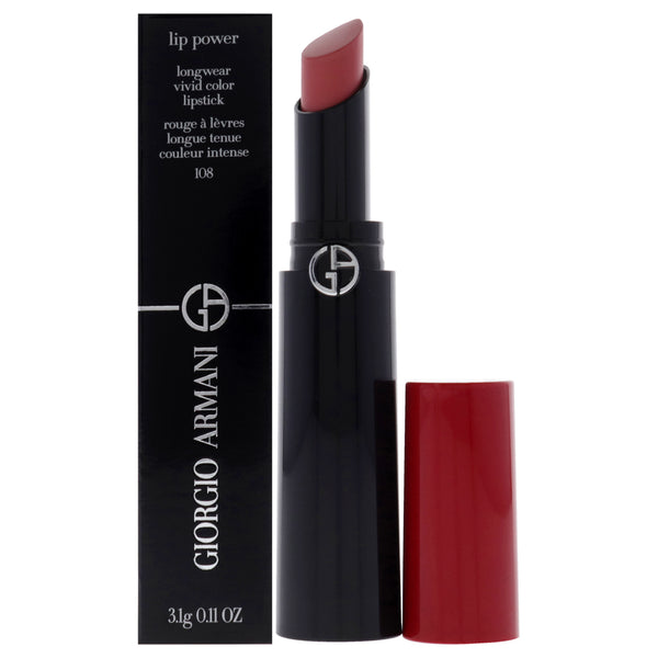 Giorgio Armani Lip Power Longwear Vivid Color Lipstick - 108 In Love by Giorgio Armani for Women - 0.11 oz Lipstick