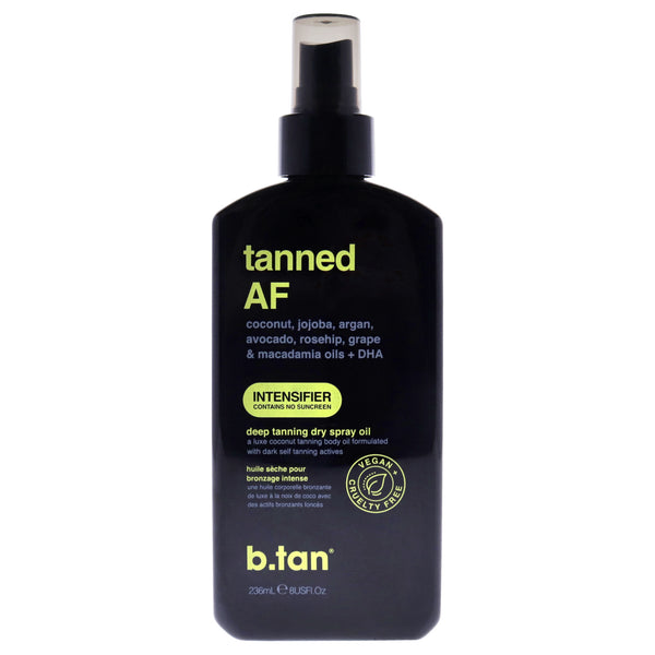 B.Tan Tanned AF Intensifier Dry Tanning Oil by B.Tan for Unisex - 8 oz Sunscreen