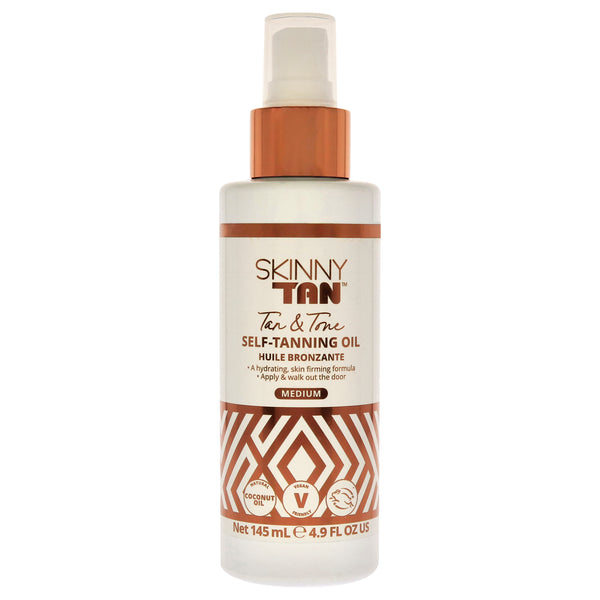 Skinny Tan Self-Tanning Oil - Medium by Skinny Tan for Women - 4.9 oz Oil