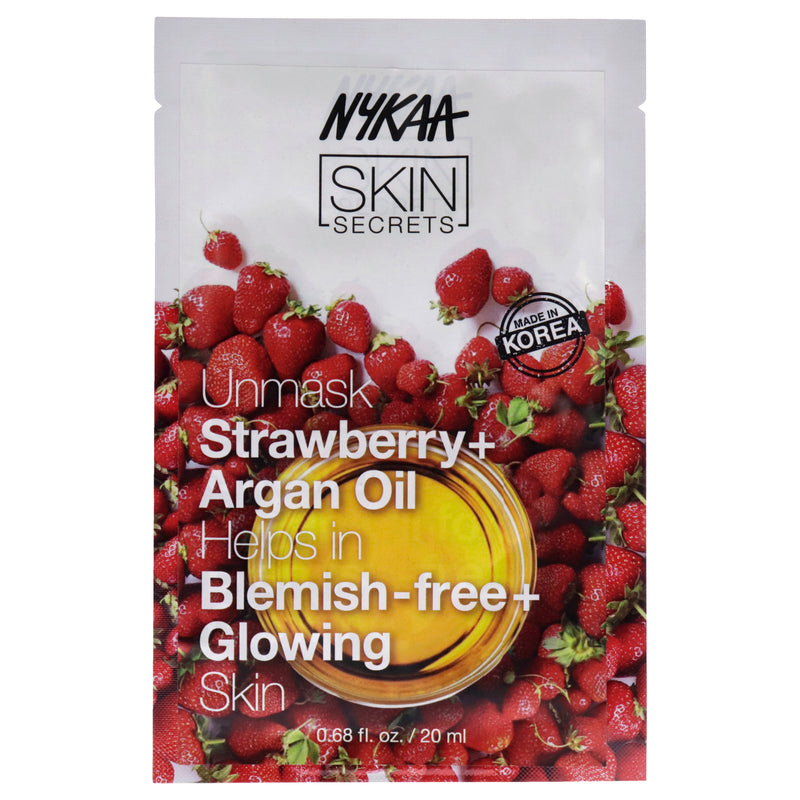 Nykaa Naturals Skin Secrets Sheet Mask - Strawberry and Argan Oil by Nykaa Naturals for Women - 1 Pc Mask