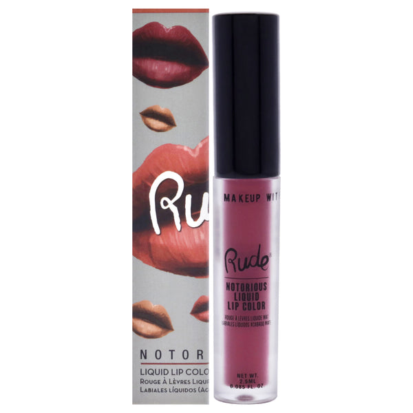 Rude Cosmetics Notorious Rich Long Liquid Lip Color - Wicked Thoughts by Rude Cosmetics for Women - 0.1 oz Lipstick