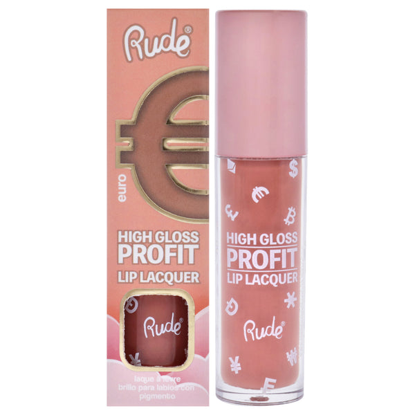 Rude Cosmetics High Gloss Profit Lip Lacquer - Euro by Rude Cosmetics for Women - 0.141 oz Lip Gloss