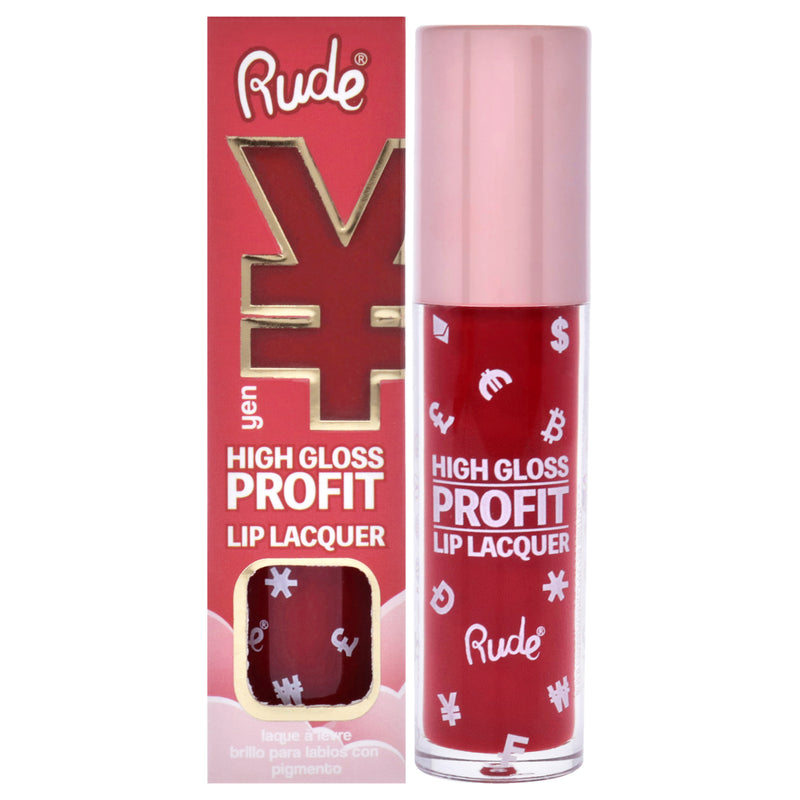 Rude Cosmetics High Gloss Profit Lip Lacquer - Yen by Rude Cosmetics for Women - 0.141 oz Lip Gloss