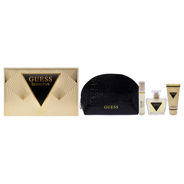 Guess Guess Seductive by Guess for Women - 4 Pc Gift Set 2.5oz EDT Spray, 0.5oz EDT Spray, 3.4oz Body Lotion, Pouch