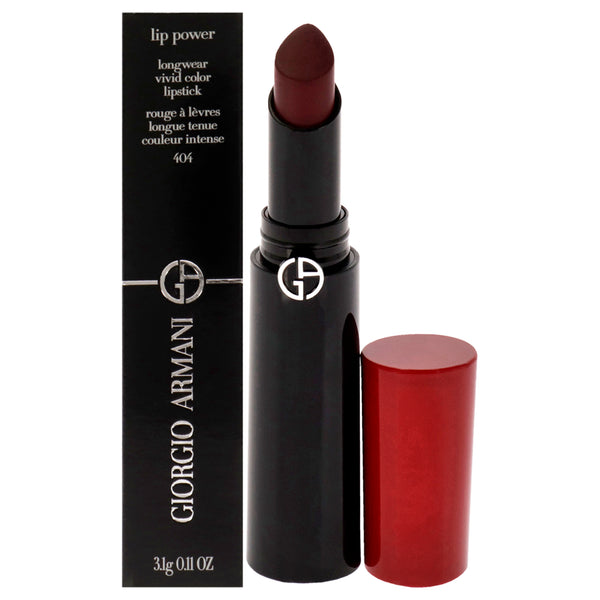 Giorgio Armani Lip Power Longwear Vivid Color Lipstick - 404 Tempting by Giorgio Armani for Women - 0.11 oz Lipstick